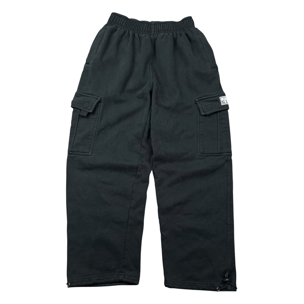 Y2K Pro Club Heavyweight Cargo Sweatpants Men Large Black Baggy Loose Workout